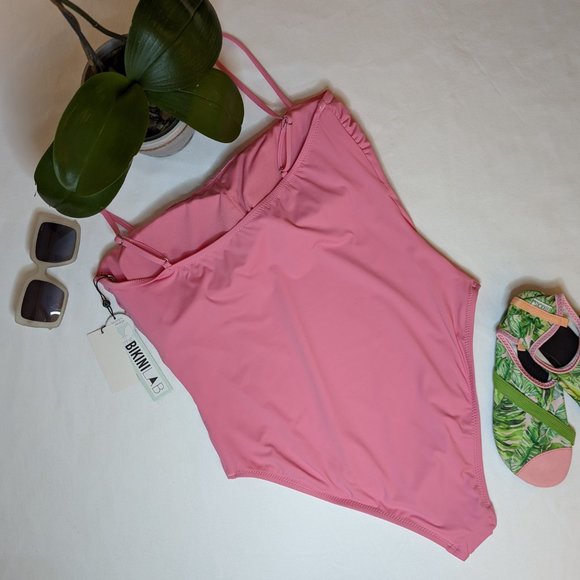 THE BIKINI LAB Slimming Adjustable One Piece Swimsuit in Pop Pink Size XXL - Picture 4 of 4